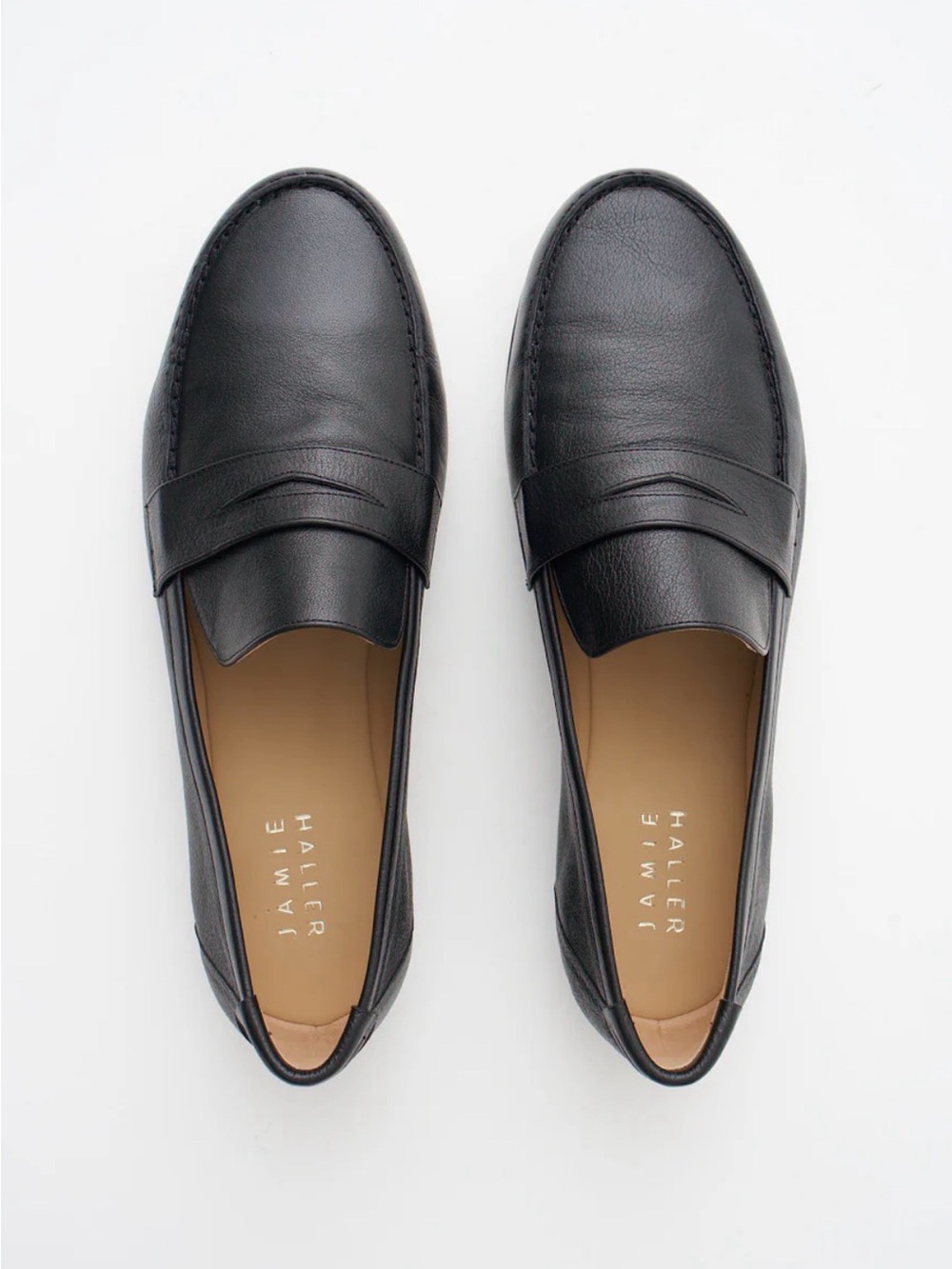 Jamie Haller Black Leather Penny Loafers 39 (8-8.5 Women’s)